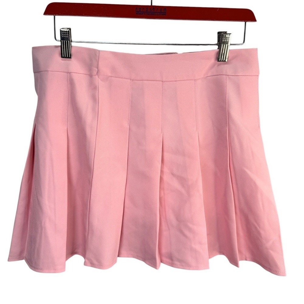 Pleated Skort Womens XL 12/14 Pink Mini Skirt Schoolgirl Coquette Tennis Preppy